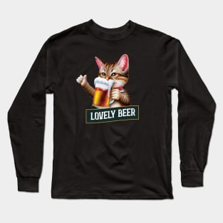 Cat that loves beer Long Sleeve T-Shirt